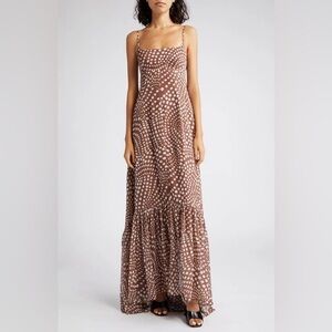 staud brown and white dress STAUD, Stella Dress in Taupe, Size 14 main image 0